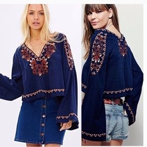 Free people embroidered Top